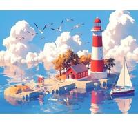 5D Adulte Diamond Painting Complet Kits, GoéLand Voilier DIY Numérique Mosaïque Gemme Art, Décoration Murale à la Maison, Cadeaux pour Les Filles 40x50cm YN5N-212