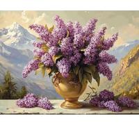 5D Adulte Diamond Painting Complet Kits, Lavande VéGéTale DIY Numérique Mosaïque Gemme Art, Décoration Murale à la Maison, Cadeaux pour Les Filles 40x50cm YN5N-891