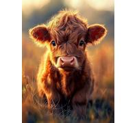 5D Animal Peinture Diamant Painting Kit, DIY Bovins Des Hautes Terres Artistiques Art du Diamant Complet Kits, Diamond Art Kits Strass Point de Croix Painting Adultes Débutants 30x40cm y0l-946