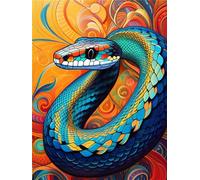 5D Animaux Diamond Painting Complet, DIY Serpent Peinture Broderie Diamant Kit Complet, Adulte Noël Artisanat Diamant Peinture Strass Point de Croix Painting Kits pour Murale Décor 30x40cm Y-304