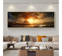 5D Arbre Au Coucher Du Soleil Diamond Painting, Peinture Diamant Grand DIY Diamant Painting Adultes Kit Complet, Diamond Art Images pour Débutant Pour Décor Murale Maison 55x160 cm/22x63 Inch M-495