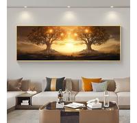 5D Arbre Au Coucher Du Soleil Diamond Painting, Peinture Diamant Grand DIY Diamant Painting Adultes Kit Complet, Diamond Art Images pour Débutant Pour Décor Murale Maison 45x130 cm/18x51 Inch M-517