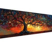 5D Arbre La Vie Diamond Painting, 130x50cm Diamond Painting Grand Format Paysage, DIY Couleur Broderie Diamant Painting Kit Complet, Peinture Diamant Adulte Cristal Art Kits, Décoration Chambre Maison