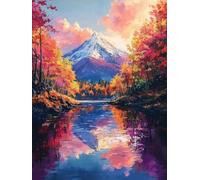 5D Arbre Peinture Diamant Painting Kit, DIY Le Lac Art du Diamant Complet Kits,Broderie Diamond Art Craft Kits Strass Point de Croix Painting pour Adultes Débutants Maison Décor 30x40cm Y1SG-886