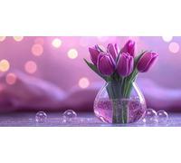 5D Art du Diamant Complet Kits XXL, Bulles Violettes Ronde Diamond Peinture de Cristal DIY Art Des Pierres Précieuses，Adultes Pour Décoration Maison, Cadeaux créatifs 50x100cm KH5Y-757