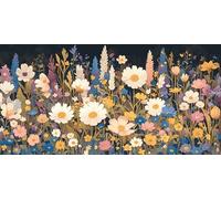 5D Art du Diamant Complet Kits XXL, Fleurs Diverses Ronde Diamond Peinture de Cristal DIY Art Des Pierres Précieuses，Adultes Pour Décoration Maison, Cadeaux créatifs 30x60cm KH5Y-281