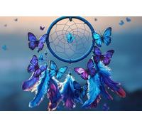 5D Attrape-Rêves Diamond Painting Adulte Kit, DIY Papillon Kits de Peinture Diamant, Diamond Art Complet Kits, Square Strass Point de Croix Painting pour Adultes Débutants Maison Décor 30x40cm -37274