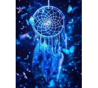 5D Attrape-Rêves Diamond Painting Kit Complet, Peinture Diamant Papillon, Diamond Painting Adulte et Enfant, Carré Diamant Strass Cristal Point de Croix Kit pour Décoration Maison 40x50cm（PF-56760）