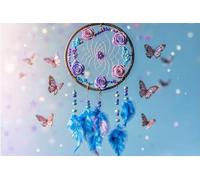 5D Attrape-Rêves Peinture Diamant Painting Kit, DIY Papillon Diamant Complet Kits, Diamond Art Kits pour Adultes Débutants, Square Diamond Strass Point de Croix Painting, Maison Décor 80x100cm -37851