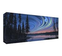 5D Aurore Peinture Diamant Painting Kit, DIY Paysage Diamond Painting Adulte Enfant, Diamond Art Kits Strass Point de Croix Peinture Diamant pour Adultes Débutants Décoration Maison 70x35cm t-8703