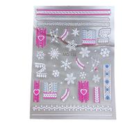 5D Autocollants d'art des ongles de Noël Nouvel An Autocollants de nail art en relief Flocon de neige Bonhomme de neige Décorations d'ongles de Noël Autocollants pour ongles de Noël pour le nail art
