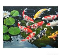 5d Bricolage Art Diamant Peinture Ronde Plein Diamant Koi Point De Croix Kits Broderie Décors Pour La Maison