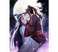 5D Bricolage Diamant Peinture par Numéro Kits, Mo Dao Zu Shi Série de dessins animés deux, N, Diamond Painting Broderie Diamant Kit Complet Peinture Diamant Complet Rond Drill Mur Autocollant Décor