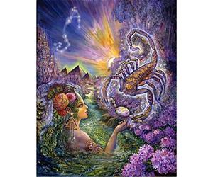 5D Bricolage Diamond Painting Full Drill Diamant Peinture Douze Constellations Scorpion Point de Croix Broderie Paint by Numbers Kits Art pour Salon Décor à La Maison Square Drill,16x20inch/40x50cm
