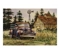 5D Broderie Diamant kit Complet round drill Voiture Ancienne 60x80cm 5D DIY Diamond Painting, Peinture par Numéros Kits pour Enfants et Adultes,Toile Strass Broderie Décoration De La Maison 24x32 inch