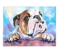 5D Broderie Diamant kit Complet square drill Bulldog Anglais 40x50cm 5D DIY Diamond Painting, Peinture par Numéros Kits pour Enfants et Adultes,Toile Strass Broderie Décoration De La Maison 16x20 inch