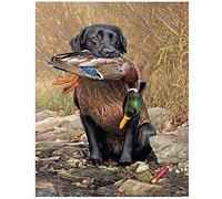 5D Broderie diamant Painting kits Complet Chasse au chien Bricolage Diamond Painting pour Adultes Cristal Strass Point de Croix Arts Salon Chambre Décoration mural 30x40cm/12x16inch Square drill