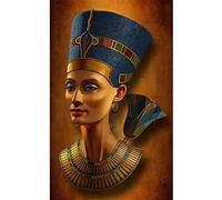 5D Broderie diamant Painting kits Complet Visage de femme Egypte Bricolage Diamond Painting pour Adultes Cristal Strass Point de Croix Arts Salon Chambre Décoration mural 40x50cm/16x20inch Square