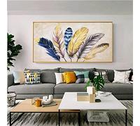 5D Broderie Diamant Plume abstraite dorée 30x60cm Diamond Painting Kit Complet, Peinture Diamant Grande Taille Kit de Broderie Point de Croix pour la décoration à la Maison/Salon/Chambre/Bureau