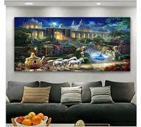 5D Cendrillon Diamond Painting Le chariot Broderie Diamant Grand Format 30x15cm Bricolage Ronde Diamond Painting Adulte Enfants Cristal Débutant Art Set pour Tableau Decoration Murale Salon