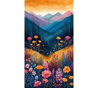 5D Champ de blé de montagne Diamond Painting Kit pour Adulte,DIY Square Drill Broderie Diamant Art Painting Kit Complet,Strass Point de Croix Diamant Painting Kit Artisanat pour Murale Décor 20x50cm