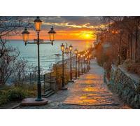 5D Coucher Soleil Diamond Painting Adulte Kit, DIY Océan Kits de Peinture Diamant, Diamond Art Complet Kits, Square Strass Point de Croix Painting pour Adultes Débutants Maison Décor 40x50cm -37310