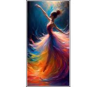 5D Danseuse de ballet Diamond Painting, 40x80cm Diamond Painting Grand Format Femme, Broderie Diamant Painting Kit Complet, Peinture Diamant Painting Adulte Enfant Cristal Art, Décoration Chambre Z-4