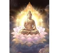 5D Diamant Painting Adulte Statue De Bouddha Bouddhiste À Faire Soi-Même,Kits De Peinture Artistique En Diamant Pour Adultes Et Débutants,Perceuse Ronde Complète En Cristal Pour La Décor 40x50cm