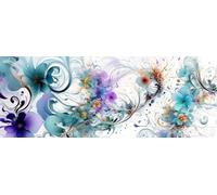 5D Diamant Painting Kit Complet Fleur colorée Diamond Painting lmages Adultes Grand XXL 70x40cm Bricolage Peinture Diamant abstrait Cristal Débutant Art Set pour Décoration Murale Maison Cadeau