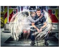 5D Diamant Peinture Broderie Point De Croix Kits Fantaisie Ange Pompier 50x60cm Plein Forage Peinture Diamant,Kit DIY Diamant Painting pour Adultes et Enfants,Strass Diamant Artisanat