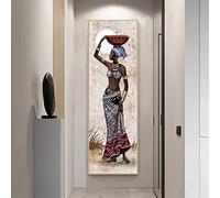 5D Diamant Peinture Ensemble de Forage Complet,Femmes Africaines 50x100cm Carré Broderie diamant painting complet point de croix Strass Craft pour Salon Chambre Décoration Autocollant mural