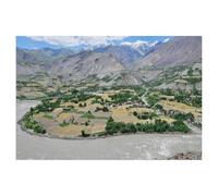 5D Diamant Peinture，Oasis fluviale, fleuve Panj, corridor de Wakhan, Afghanistan，kits de peinture de strass de diamant de DIY pour des arts de broderie d'adultes décor à la maison（50 x 60 cm）-AD90