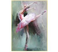 5D Diamant Peinture par Numéros Kit pour Adultes Ballet Fille DIY Perceuse Complète Cristal Strass Broderie Point De Croix Collé Artisanat Diamant Art Kits Complets pour La Décoration Murale 30x40cm