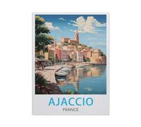 5D Diamant Peinture Point de Croix Broderie,Ajaccio, France,Diamond Painting Strass Complet , Croix Peinture Strass Salon Chambre Stickers Home Décoration Murale(30 x 40 cm/11.81 x 15.74 pouces)-U45