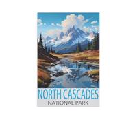 5D Diamant Peinture Point de Croix Broderie,Parc national des Cascades du Nord,Diamond Painting Strass Complet , Croix Peinture Strass Salon Chambre Stickers Home Décoration Murale(50 x 60 cm)-AL87