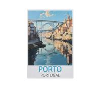 5D Diamant Peinture Point de Croix Broderie，Porto, Portugal，Diamond Painting Strass Complet , Croix Peinture Strass Salon Chambre Stickers Home Décoration Murale（30 x 40 cm/11.81 x 15.74 pouces）-AK27