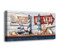 5D Diamant Peinture Thème de l'océan à la plage 50x100cm Kit de Peinture Diamant par numéro, Grande Bricolage Diamond Painting Point de Croix Peinture Strass Broderie Art Craft Home Décoration Murale