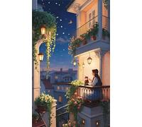 5D Diamond Art Painting,Girl Attic Night Diamond Painting Kits for Adults,DIY Square Full Drill Canvas Embroidery Cross Stitch,Diamond Arts Crafts Painting Pictures for Home Wall Decor 70x150cm