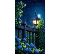 5D Diamond Art Painting,Hydrangea Blue Moon Diamond Painting Kits for Adults,DIY Square Full Drill Canvas Embroidery Cross Stitch,Diamond Arts Crafts Painting Pictures for Home Wall Decor 30x70cm