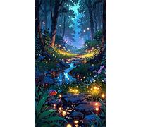 5D Diamond Art Painting,Jungle Plants Path Diamond Painting Kits for Adults,DIY Round Full Drill Canvas Embroidery Cross Stitch,Diamond Arts Crafts Painting Pictures for Home Wall Decor 30x70cm