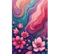 5D Diamond Art Painting Kit,Pink Flowers River diamond art Kits for Adults,DIY Round Full Drill Diamond Painting Rhinestone Canvas Embroidery Craft for Home Wall Decor Gifts 30x40 cm