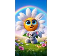 5D Diamond Art Painting,Koala Sunflower Diamond Painting Kits for Adults,DIY Square Full Drill Canvas Embroidery Cross Stitch,Diamond Arts Crafts Painting Pictures for Home Wall Decor 60x130cm