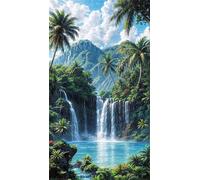 5D Diamond Art Painting,Lake Tree Mountain Diamond Painting Kits for Adults,DIY Square Full Drill Canvas Embroidery Cross Stitch,Diamond Arts Crafts Painting Pictures for Home Wall Decor 70x150cm