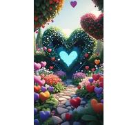 5D Diamond Art Painting,Love Balloon Plant Diamond Painting Kits for Adults,DIY Round Full Drill Canvas Embroidery Cross Stitch,Diamond Arts Crafts Painting Pictures for Home Wall Decor 60x130cm