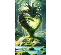 5D Diamond Art Painting,Love Plant Tree Diamond Painting Kits for Adults,DIY Square Full Drill Canvas Embroidery Cross Stitch,Diamond Arts Crafts Painting Pictures for Home Wall Decor 100x210cm
