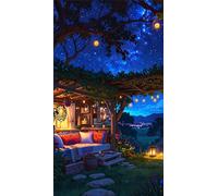 5D Diamond Art Painting,Night House Tree Diamond Painting Kits for Adults,DIY Square Full Drill Canvas Embroidery Cross Stitch,Diamond Arts Crafts Painting Pictures for Home Wall Decor 30x70cm