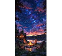 5D Diamond Art Painting,Night Sky Clouds Diamond Painting Kits for Adults,DIY Square Full Drill Canvas Embroidery Cross Stitch,Diamond Arts Crafts Painting Pictures for Home Wall Decor 60x130cm