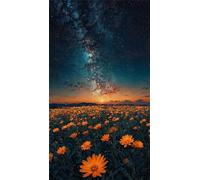 5D Diamond Art Painting,Yellow Daisy Night Diamond Painting Kits for Adults,DIY Square Full Drill Canvas Embroidery Cross Stitch,Diamond Arts Crafts Painting Pictures for Home Wall Decor 30x70cm