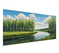 5D Diamond Painting,100x220cm Diamond Painting Grand Format forêt,Peinture Diamant Adulte Enfant Cristal Art Set,DIY lac Broderie Peinture Diamant Kit pour Halloween Décoratio Murale Cadeaux W1-880
