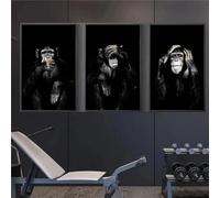 5D Diamond Painting 3 Pièces Singe animal Diamant Painting Broderie Diamant Kit Complet 3 Pack Peinture Diamant Adulte Point de Croix Puzzle Stitch Art Craft pour Murale Décoration 20x30cm F-2566